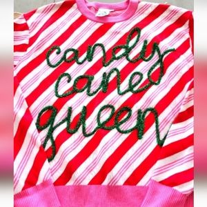 VGuc queen of sparkles candy cane queen sweater